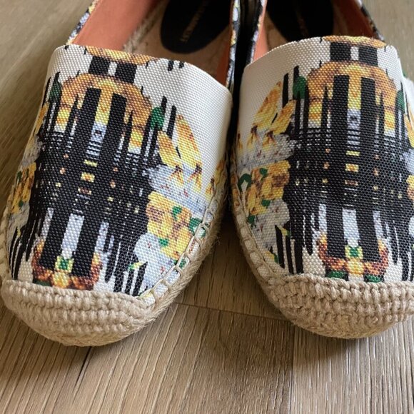 Rebecca Minkoff Espadrilles "Gwyn" Black/Yellow/White with Gold Studs US 10 - Picture 3 of 9